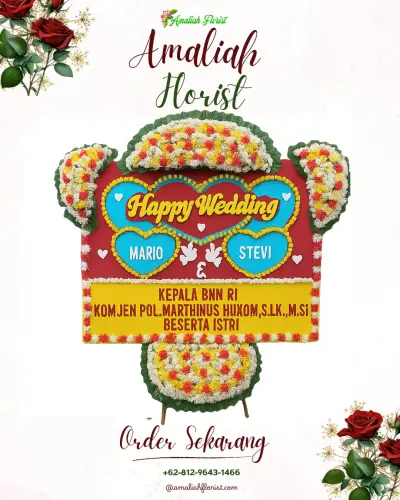 Karangan Papan Bunga Pernikahan di Cipongkor